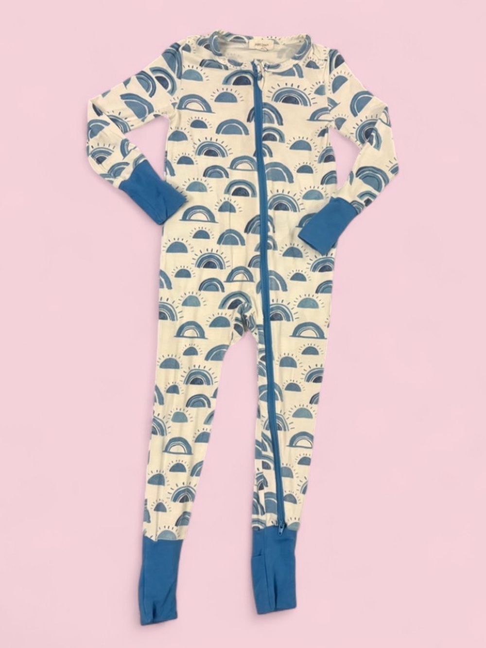 Angel Dear Bamboo Blue Rainbow Sleeper Sz 18-24M